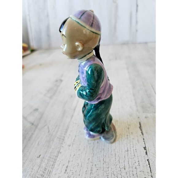 Gort wong li Green boy Chinese Monk Buddha figurine vintage priolo statue - Picture 2 of 8